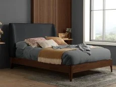 Birlea Furniture & Beds Birlea Halfden 4ft6 Double Grey Fabric Bed Frame