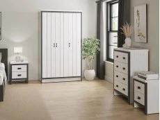GFW GFW Boston White 4 Piece Bedroom Furniture Package