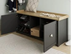 GFW GFW Lancaster Black 2 Door Shoe Bench