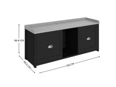 GFW GFW Lancaster Black 2 Door Shoe Bench