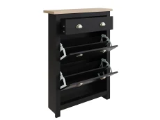 GFW GFW Lancaster Black 2 Door 1 Drawer Shoe Cabinet