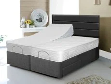 Willow & Eve Clearance - Willow & Eve Coolmax 5ft King Size Electric Adjustable Bed (2 x 2ft6) - Venice Carbon, 2 drawers Right hand side with Ariana Headboard