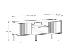 GFW GFW Nervata 2 Doors 1 Drawer Ivory TV Unit