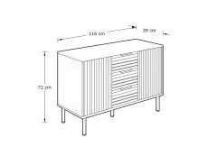 GFW GFW Nervata Ivory 2 Door 3 Drawer Sideboard