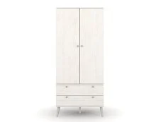 Core Core Augusta Curve White 2 Door 2 Drawer Double Wardrobe