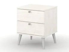 Core Core Augusta Curve White 2 Drawer Bedside Table