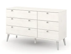 Core Core Augusta Curve White 3+3 Drawer Wide Chest of Drawers