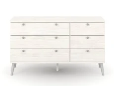 Core Core Augusta Curve White 3+3 Drawer Wide Chest of Drawers