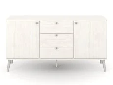 Core Core Augusta Curve White Sideboard with 2 Doors 3 Drawers