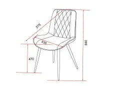Core Core Aspen Diamond Stitch Set of 2 Blue Cord Fabric Dining Chairs