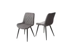 Core Core Aspen Diamond Stitch Set of 2 Grey Fabric Dining Chairs