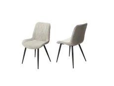Core Core Aspen Diamond Stitch Set of 2 Grey Cord Fabric Dining Chairs