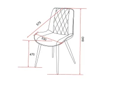 Core Core Aspen Diamond Stitch Set of 2 Grey Cord Fabric Dining Chairs
