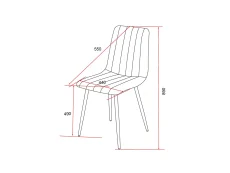 Core Core Aspen Straight Stitch Set of 2 Blue Cord Fabric Dining Chairs