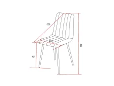 Core Core Aspen Straight Stitch Set of 2 Grey Cord Fabric Dining Chairs