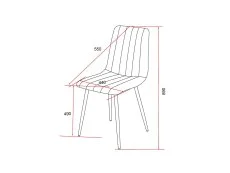 Core Core Aspen Straight Stitch Set of 2 Light Grey Cord Fabric Dining Chairs