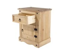 Core Core Corona 1 Drawer 1 Door Waxed Pine Wooden Bedside Table