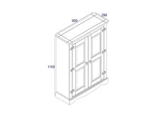 Core Products Core Corona 2 Door Waxed Pine Wooden Sideboard