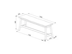 Core Core Corona Black Edge Large Dining Bench