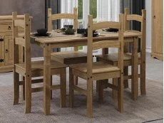 Core Core Corona Waxed Pine Rectangular Dining Set