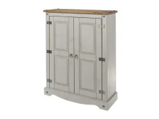 Core Core Corona Grey and Waxed Pine 2 Door Wooden Sideboard