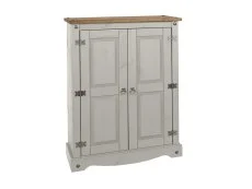 Core Core Corona Grey and Waxed Pine 2 Door Wooden Sideboard