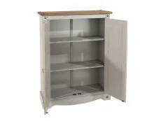 Core Core Corona Grey and Waxed Pine 2 Door Wooden Sideboard