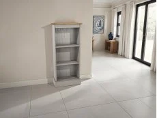 Core Products Core Corona Grey Wax Low Narrow Bookcase