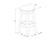 Core Core Corona Grey and Waxed Pine Set of 2 Low Round Breakfast Stools