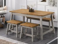 Core Core Corona Grey and Waxed Pine Edge Large Dining Table