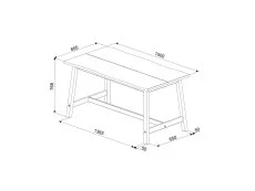 Core Core Corona Grey and Waxed Pine Edge Large Dining Table
