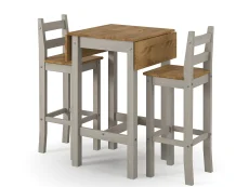 Core Core Corona Grey and Waxed Pine Drop Leaf Dining Table and Chairs Set