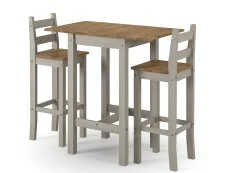 Core Core Corona Grey and Waxed Pine Drop Leaf Dining Table and Chairs Set
