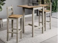 Core Core Corona Grey and Waxed Pine Drop Leaf Dining Table and Chairs Set
