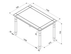 Core Products Core Corona Grey Wax Rectangular Dining Table and Chairs Set