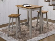 Core Core Corona Grey and Waxed Pine Large Rectangular Dining Set