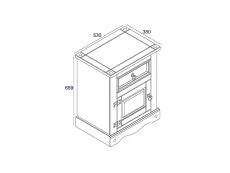 Core Products Core Corona White Wax 1 Door 1 Drawer Bedside Table