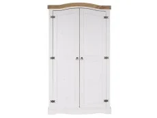 Core Products Core Corona White Wax 2 Door Wardrobe