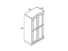 Core Products Core Corona White Wax 2 Door Wardrobe