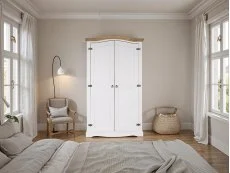 Core Products Core Corona White Wax 2 Door Wardrobe