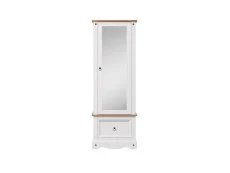 Core Products Core Corona White Wax Mirrored Door Wardrobe