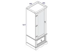Core Core Corona White Wax Mirrored Door Wardrobe