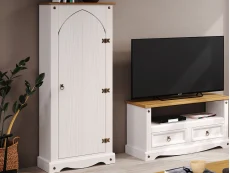 Core Products Core Corona White Wax Vestry Wooden Cupboard