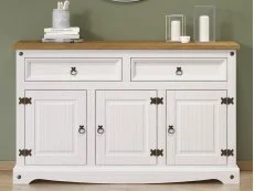 Core Products Core Corona White Wax 3 door 2 Drawer Sideboard