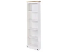 Core Products Core Corona White Wax Wooden Tall Bookcase