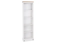 Core Products Core Corona White Wax Wooden Tall Bookcase