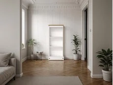 Core Products Core Corona White Wax Wooden Low Bookcase