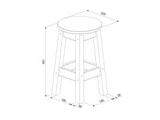 Core Core Corona White Wooden Set of 2 Low Dining Stools