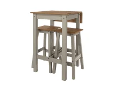 Core Products Core Linea Grey Drop leaf Dining Table & 2 Stool Set