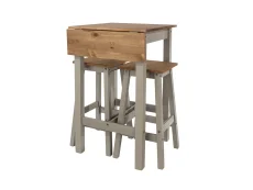 Core Products Core Linea Grey Drop leaf Dining Table & 2 Stool Set